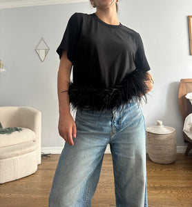 Veronica Beard Feather-Trim Tee