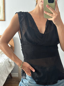 Sheer Velvet Clip Dot Blouse