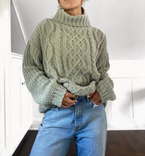 Load image into Gallery viewer, *Seafoam Cable Sweater (NWT)
