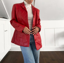 Load image into Gallery viewer, Vintage Red Leather Blazer Jacket
