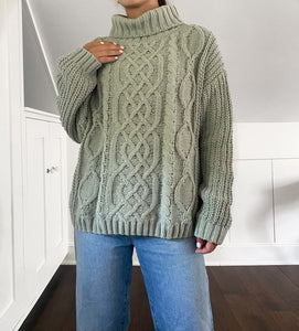 *Seafoam Cable Sweater (NWT)