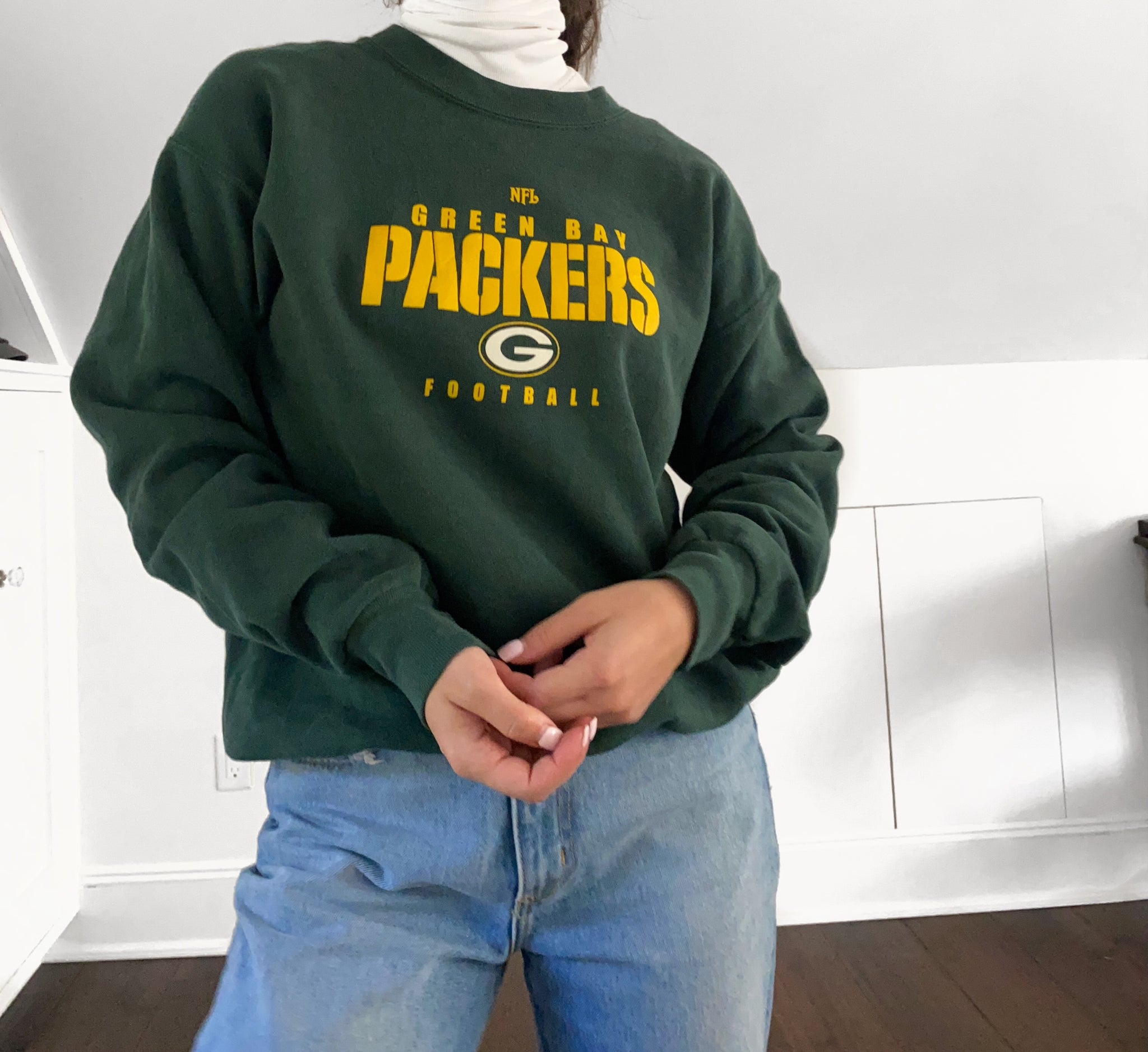 green bay packers crew neck sweatshirt